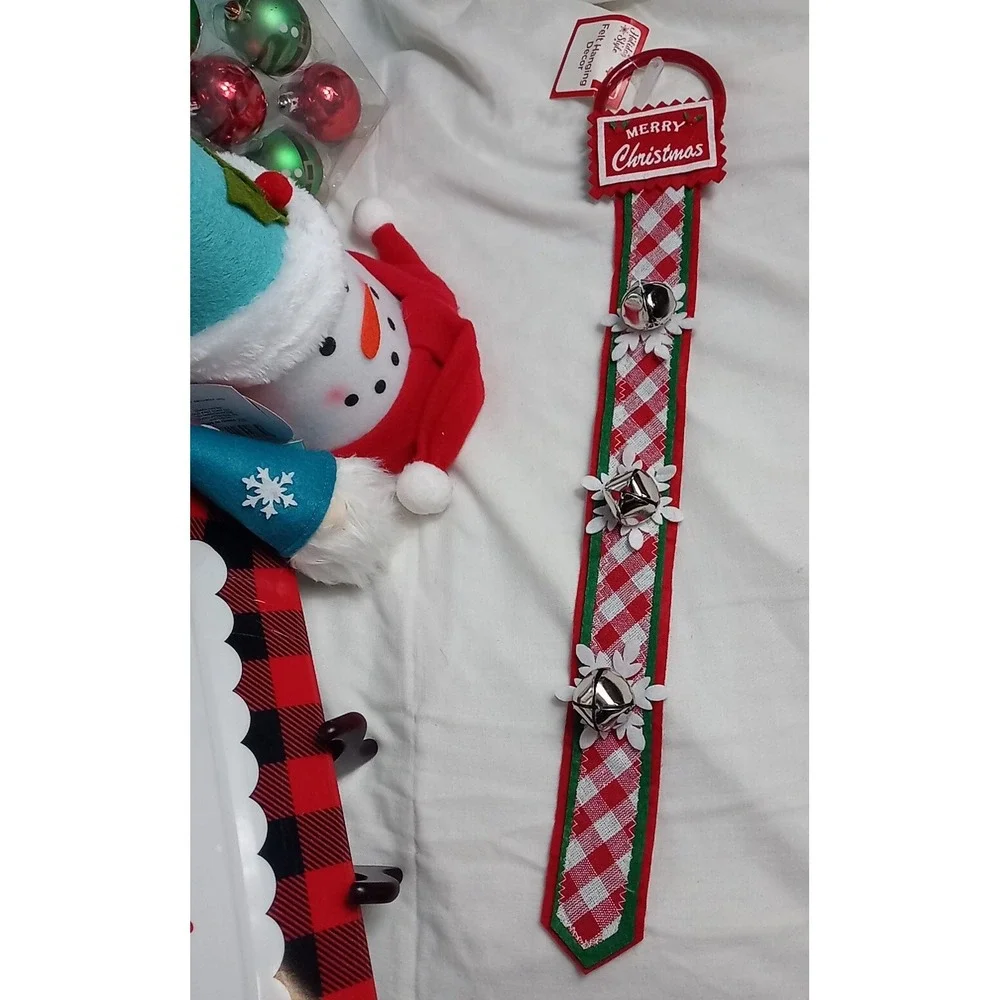 Christmas Ornament Lot With Tree Skirt Gnome Serving Tray Snowman Tree‎ Topper